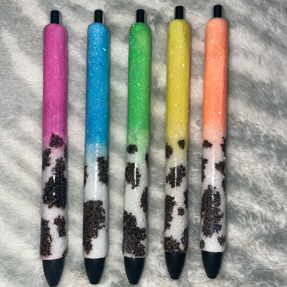 Cow Print Gel Pens (set of 5)